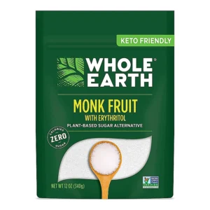 WHOLE EARTH Monk Fruit Sweetener with Erythritol, Plant-Based Sugar Alternative, 12 Ounce Pouch (340g