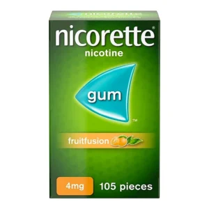 Nicorette Fruit Fusion Nicotine Gum, Fast Craving Relief to Quit and Stop Smoking Aid (4 mg) 105 Pieces